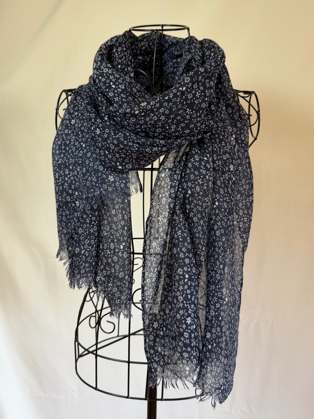Navy Floral Lightweight Scarf - Women Accessories